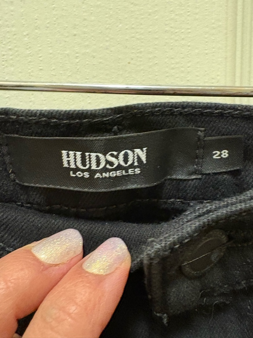 Hudson Lulu Black Denim Mini Skirt Studded Side Detail Size 28 NWT - Picture 3 of 13